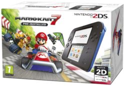 Nintendo - 2DS Black & Blue Console with Mario - Kart 7 Bundle